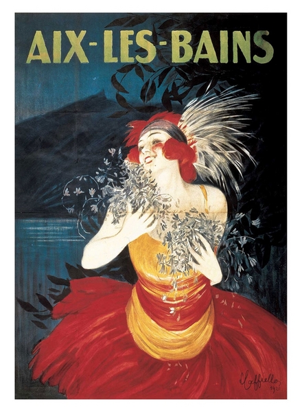 artist:Cappiello "Aix Les Bains" 1921 France. 28" X 39" Poster $30.00,
20" X 28" Poster $20.00
5" X 7" Note Card $2.00
