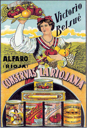 artist:unknown "Conservas Lariojana" 1930's Spain, 20" X 28" Poster.