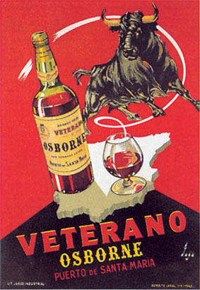 artist:unknown "Veterano Osborne" 1930's Spain, 20" X 28" Poster