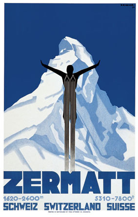 artist:Kramer "Zermat" 1920's Switzerland