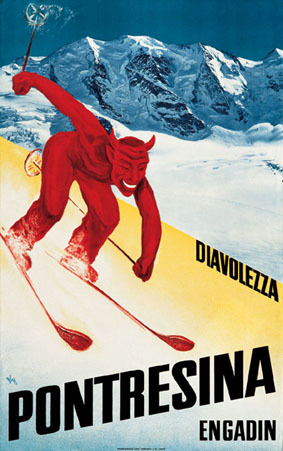 artist:Digglemann 'Pontresina Diavolezza" 1940's Switzerland