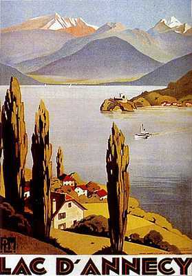 artist:Broders "Lac D"Annecy" 1930's France