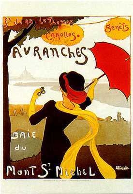artist:Bergevin "Mont St. Michel" 1910's France. 20" X 28" Poster $20.00