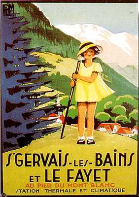 artist:Toiry "St. Gervais les Bains" 1920's France, 20" X 28" Poster.
