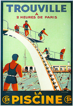 artist: Molusson "Trouville- La Piscine" 1930's France | 20" X 28" Poster	20.00