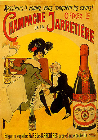 artist:unknown "Champagne de la Jarretiere" 1900's France. 20" X 28" Poster $20.00