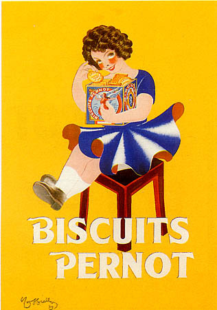 artist:Cappiello "Biscuits Pernot" 1939 France, 20" X 28" Poster.