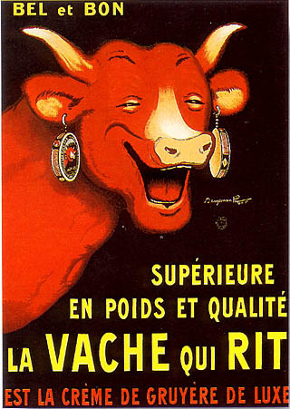artist:Rabier "La Vache qui Rit" 1920's France, 20" X 28" Poster, 9" X 12" Small Poster.