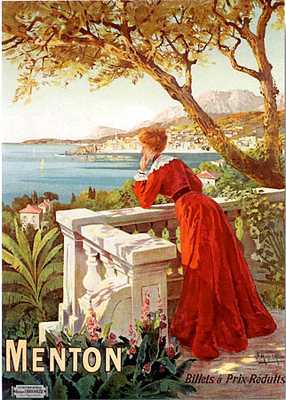 artist:d'Alesi "Menton" 1900's France. 20" X 28" Poster $20.00