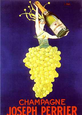 artist:Stall "Champagne Joseph Perrier" 1930's France, 20" X 28" Poster