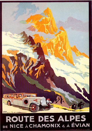 artist:Lacaze "Routes des Alpes" 1930's France