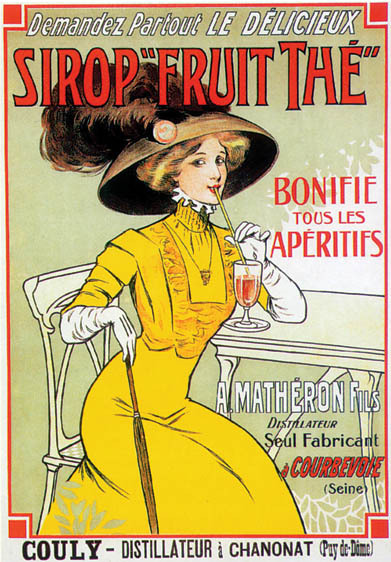 artist:unknown "Sirop Fruit The" 1910's France. 20" X 28" Poster $20.00