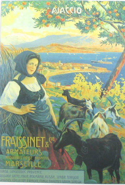 ARTIST:DELLEPINE "AJACIO" 1930'S France, 20" X 28" Poster