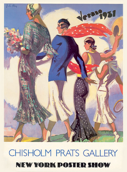 artist:Verano  "Elegant Ladies" 1931 Spain. 24: 32" poster $30.00
