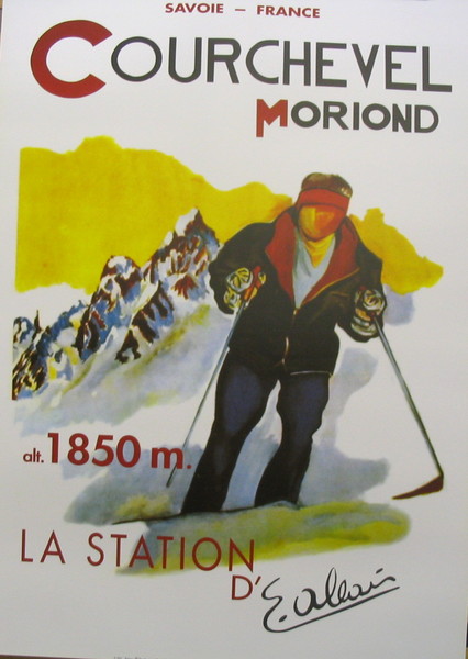 artist: unknown "Courchevel"
France 1920's
20" X 28' Poster;
9" X 12" Small Poster.