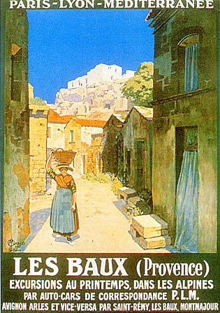 artist:Les Baux (Provence)" 1922 France, 20" X 28" Poster.