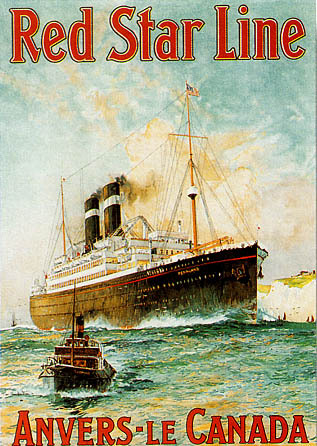 artist:Monogramme "Red Star Line" 1910's France, 24" X 31" poster $30.00.