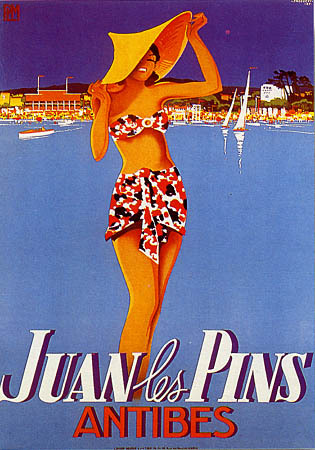 artist:Falcucci "Juan les Pins" 1937 France.
 20" X 28" Poster 	$20.00