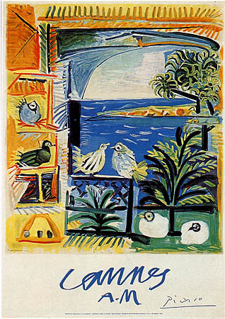 artist:Picasso :Cannes A.M>" 1950's France.
 20" X 28" Poster $20.00
5" X 7" Note Card - $2.00