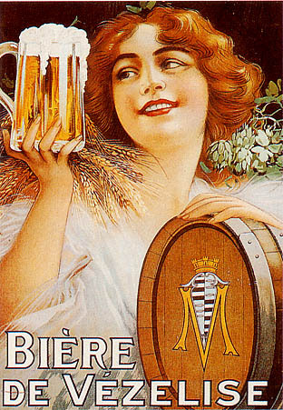 artist:Cuerzan "Biere de Vazelise" 1920 France, 20" X 28" Poster