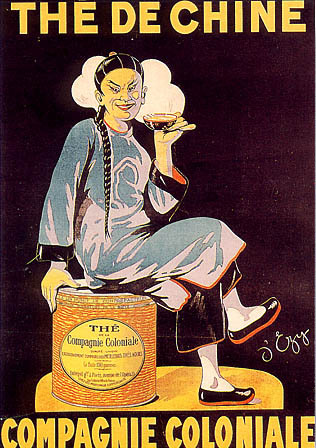artist:D'Ezy "The de Chine" 1925 France, 20" X 28" Poster
