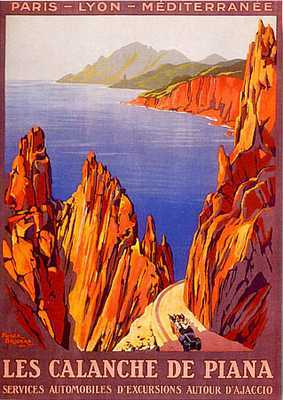 artist:Broders "Les Calanche de Piana" 1923 France.
 20" X 28" Poster -  $20.00 9" X 12" Small Poster &6.00