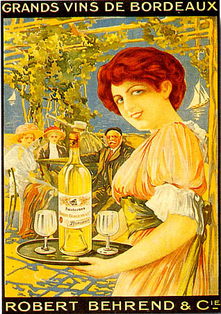 artist:unknown "Vins de Bordeaux" 1900's France, 20" X 28" Poster