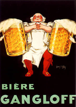 artist:d'Ylen "Biere Gangloff" 1930's France, 20" X 28" Poster