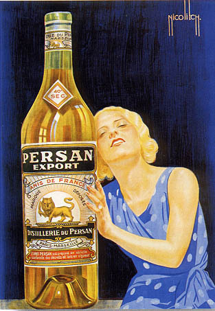 artist: Nicolitch "Persan Export" 1950 france, 20" X 28" Poster
