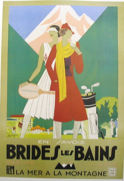 artist:Benigni "Brides les Bains" 1930's France. 20" X 28" Poster $20.00