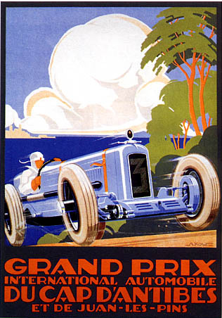 artist:Kow "Grand Prix du Cap D'Antibes" 1930 
France
20" X 28" Poster