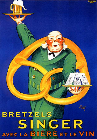 artist:Lotti "Bretzels Singer" 1930's France, 20" X 28" Poster