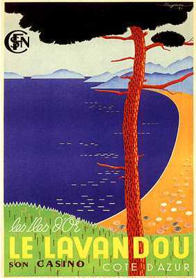 artist:Guyderre "Le Lavandou" 1938 France.
 20" X 28" Poster 	$20.00