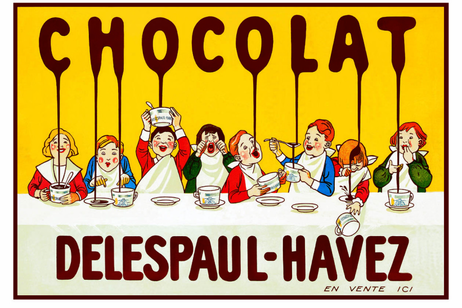artist:unknown "Chocolat Delespaul-Havez" 1920's France
20" X 28" Poster