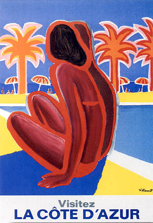 artist:Villemot "La Cote D'Azur" 1968 France        
20" X 28" Poster $20.00             28" X 39" Poster  $30.00