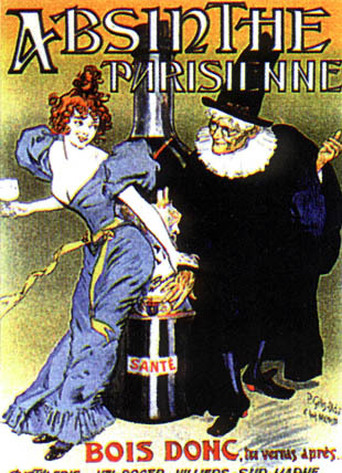 artist:unknown "Absinthe Parisienne" 1890's France, 20" X 28" Poster