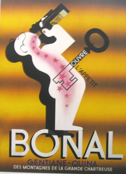 artist:Cassandre :Bonal" 1930's France, 20" X 28" Poster