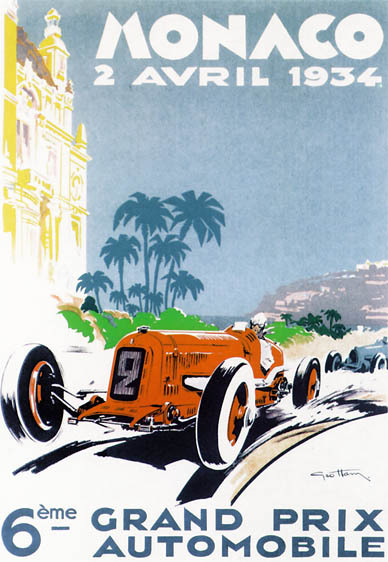 artist:Ham "6em Grand Prix Monaco" 1934 France
20" X 28" Poster