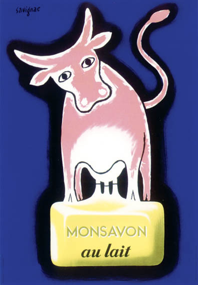 artist: Savignac "Mon Savon au Lait" 1950, France 20" X 28" Poster	$20.00
