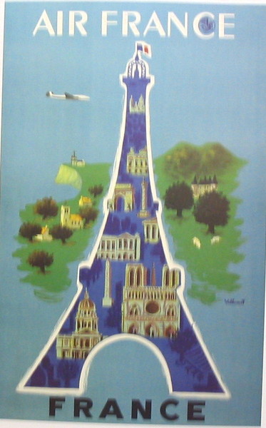 artist:Villemot "Air France" 1950's France 
20" X 28" Poster $20.00
28" X 39" Poster 
$30.00