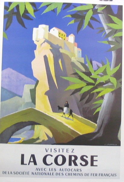 artist:Jacquelin "Visitez La Corse" 1930's France, 20" X 28" Poster.