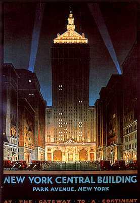 artist:Bonestell "New York Central Building"
 1930's U.S.A.
28" X 39" Poster $30.00