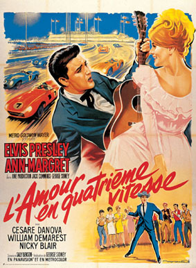 artist:unknown "l'Amour en Quatreme Vitesse" (Viva Las Vegas) 1950's France, 28" X 39" Poster.