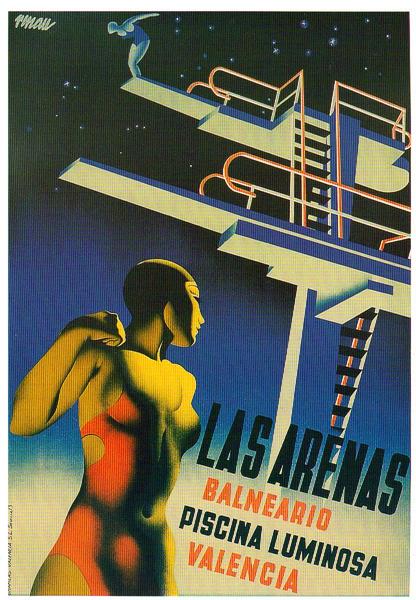 artist: Renau "Las Arenas" 1930 Spain | 6" X 8" Mini Print	2.00