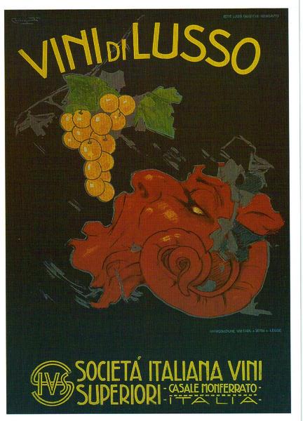 artist:Codognato :Vini di Lusso" 1920's Italy, 6" X 8" Mini Print