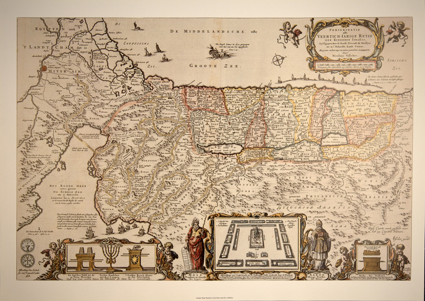 cartographer: Nicolaus Vischer "The Promised Land for the Sons of Israel" 1663 Amsterdam | 20" X 28" Poster	$20.00