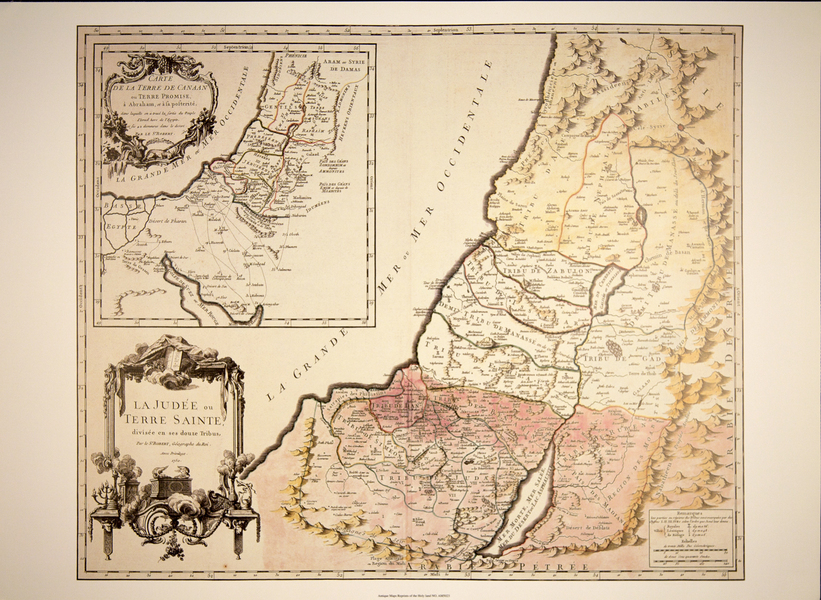 cartographer: Sr Robert "Land of Canaan or The Promised Land" 1750 Paris | 20" X 28" Poster	$20.00