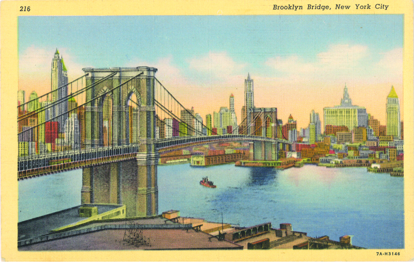 artist: Unknown  "NYC - Brooklyn Bridge" 1905's
Mini Print 6" X 8" $2.00
Small Poster 9" X 12" $6.00