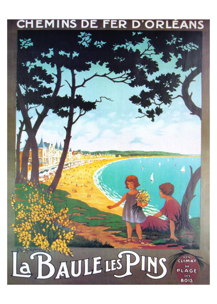 artist: Cesbron " La Baule les Pins" 1920's France 20" X 28" Poster.