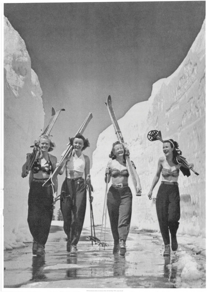 artist: Unknown "Girls Gone Skiing" 1930's U.S.A.
20" X 28" poster.